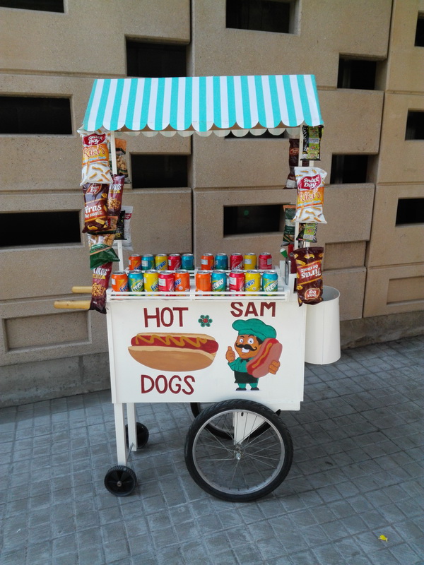 carro puesto venta ambulante hot dog madera r47-406 50-102-187x87-126x31-47 (85eu.) 1u